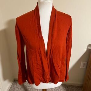 Eileen Fisher Orange Rust Open Cardigan XS/TP